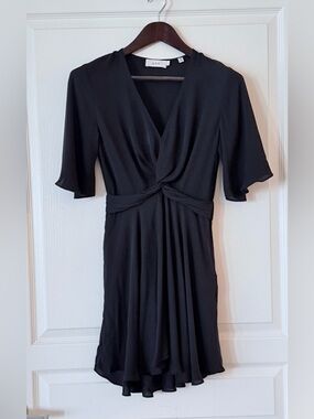 A.L.C. Navy Silk Twist-Knot Mini Dress